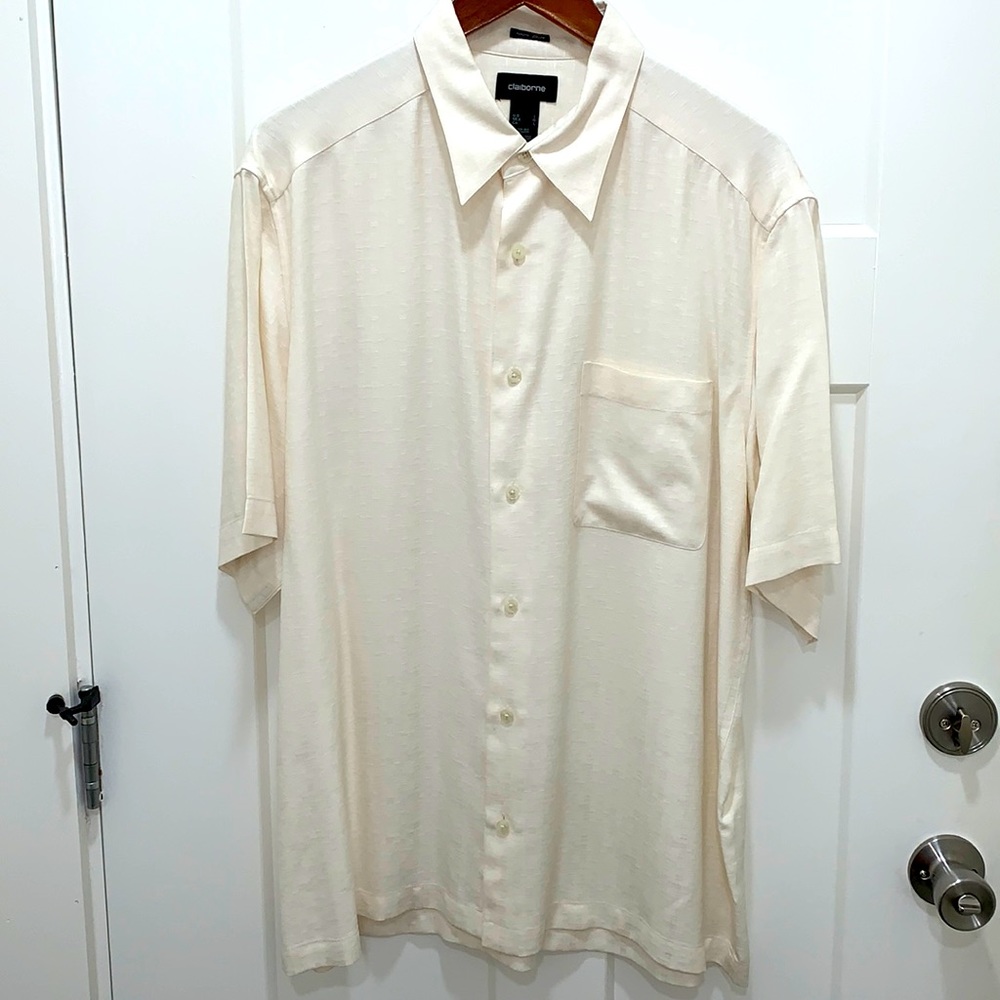 Liz Claiborne 100%Silk Short Sleeve Botton Down